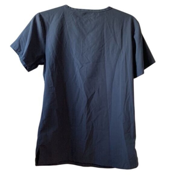 Gt Performance Womens Black Scrub Top S Short Sleeve V-Neck 2 Pockets 93% Polyes - Picture 4 of 7